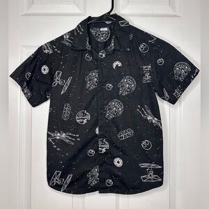 Boys Star Wars Millennium Falcon Short Sleeve Button Down Shirt